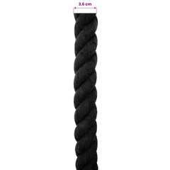 vidaXL Cotton Rope 36 mm 5 m Black 100% Cotton 6