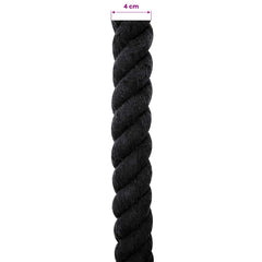 vidaXL Cotton Rope 40 mm 5 m Black 100% Cotton 6
