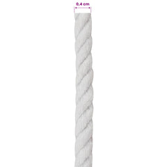 vidaXL Cotton Twine 4 mm 250 m White 100% Cotton 6