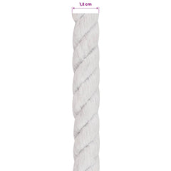 vidaXL Cotton Rope 12 mm 50 m White 100% Cotton 6