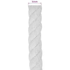 vidaXL Cotton Rope 24 mm 25 m White 100% Cotton 6