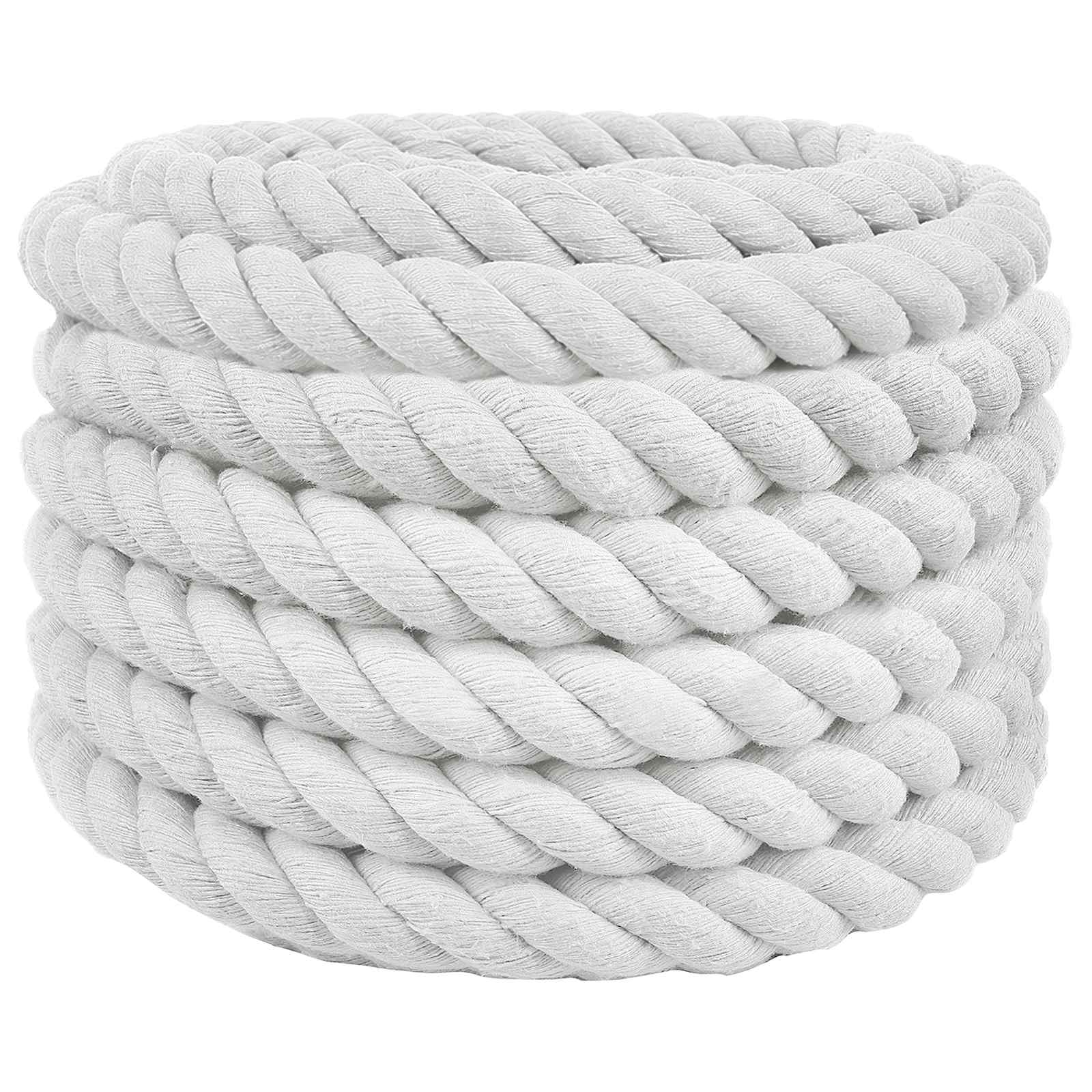 vidaXL Cotton Rope 36 mm 5 m White 100% Cotton 2