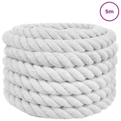 vidaXL Cotton Rope 36 mm 5 m White 100% Cotton 3