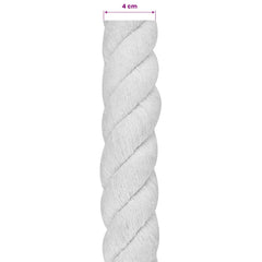 vidaXL Cotton Rope 40 mm 5 m White 100% Cotton 6