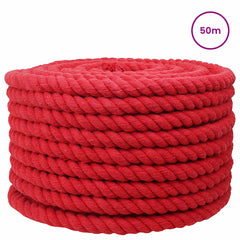 vidaXL Cotton Rope 16 mm 50 m Red 100% Cotton 3