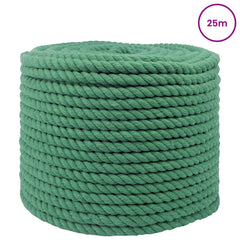 vidaXL Cotton Rope 12 mm 25 m Green 100% Cotton 3