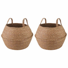 vidaXL Plant Pot with Handles 2 pcs Natural Ø 45 x 36 cm 100% Seagrass 2