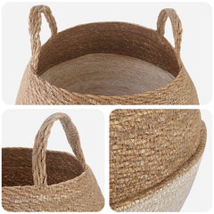 vidaXL Plant Pot with Handles White Ø 45 x 36 cm 100% Seagrass 4