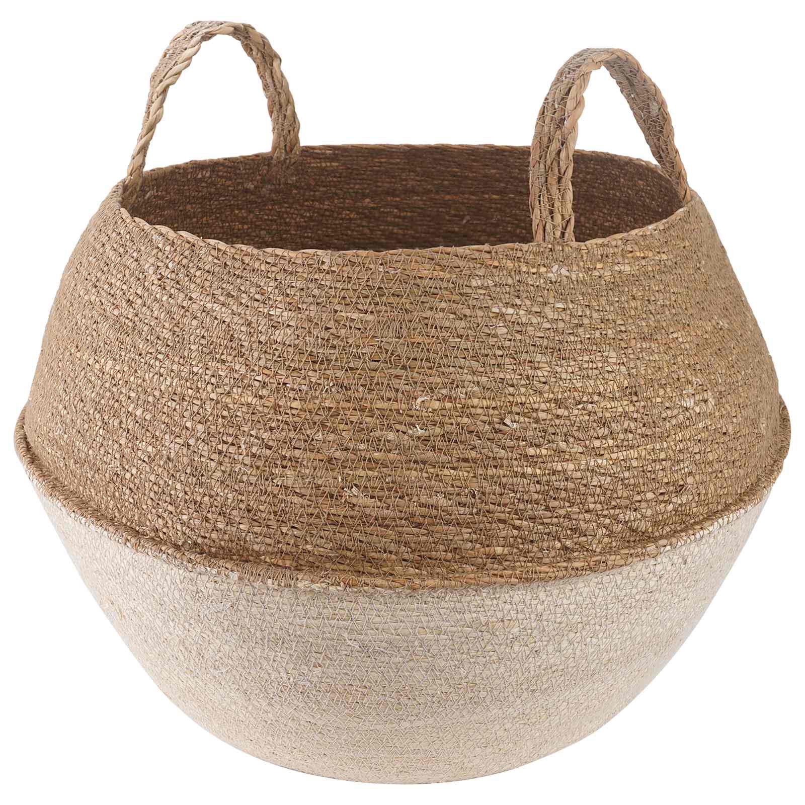 vidaXL Plant Pot with Handles White Ø 45 x 36 cm 100% Seagrass 2