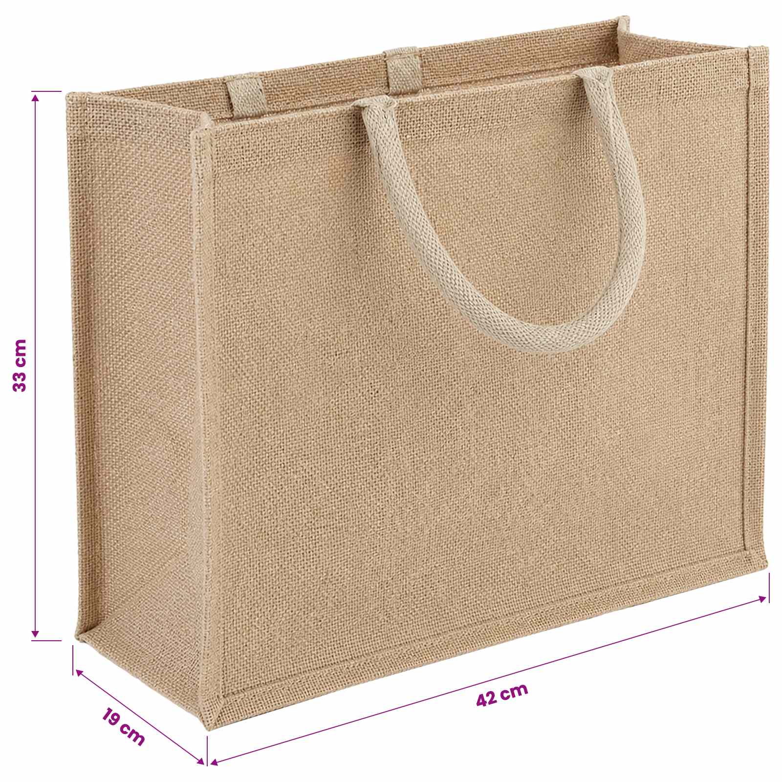 vidaXL Jute Handbags 5 Natural 42 x 33 x 19 cm 100% Tossa Jute 5