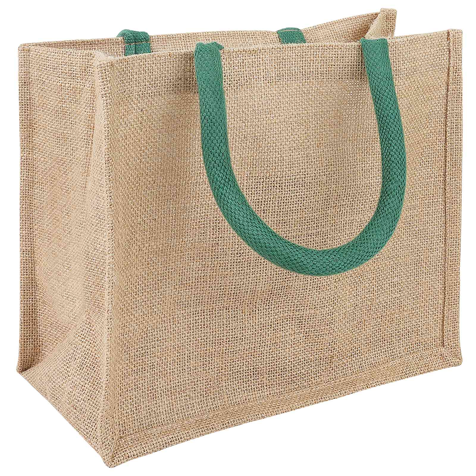 vidaXL Jute Handbags 10 Natural and Green 26 x 22 x 14 cm 3