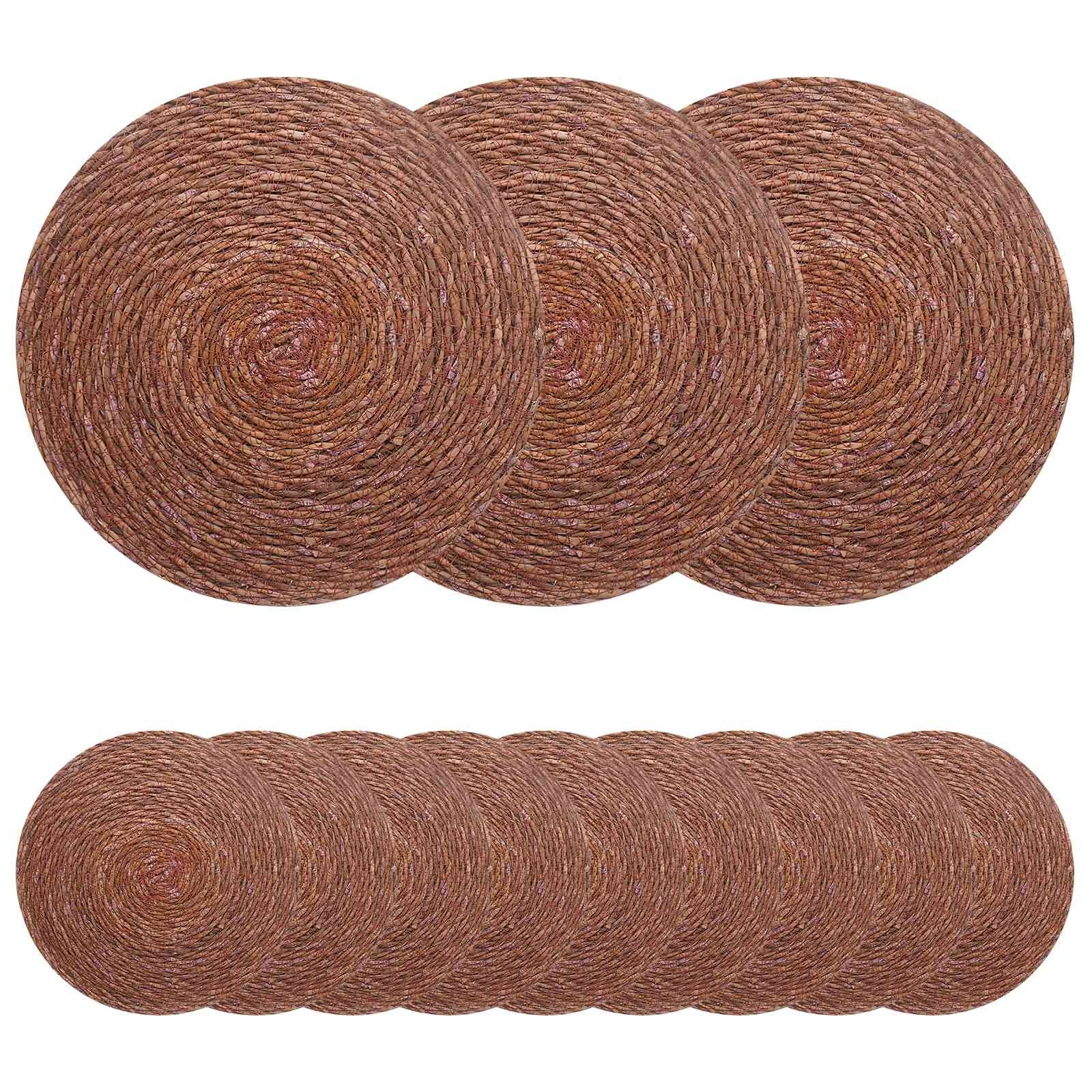 vidaXL Seagrass Placemets 12 pcs Brown 100% Seagrass 2