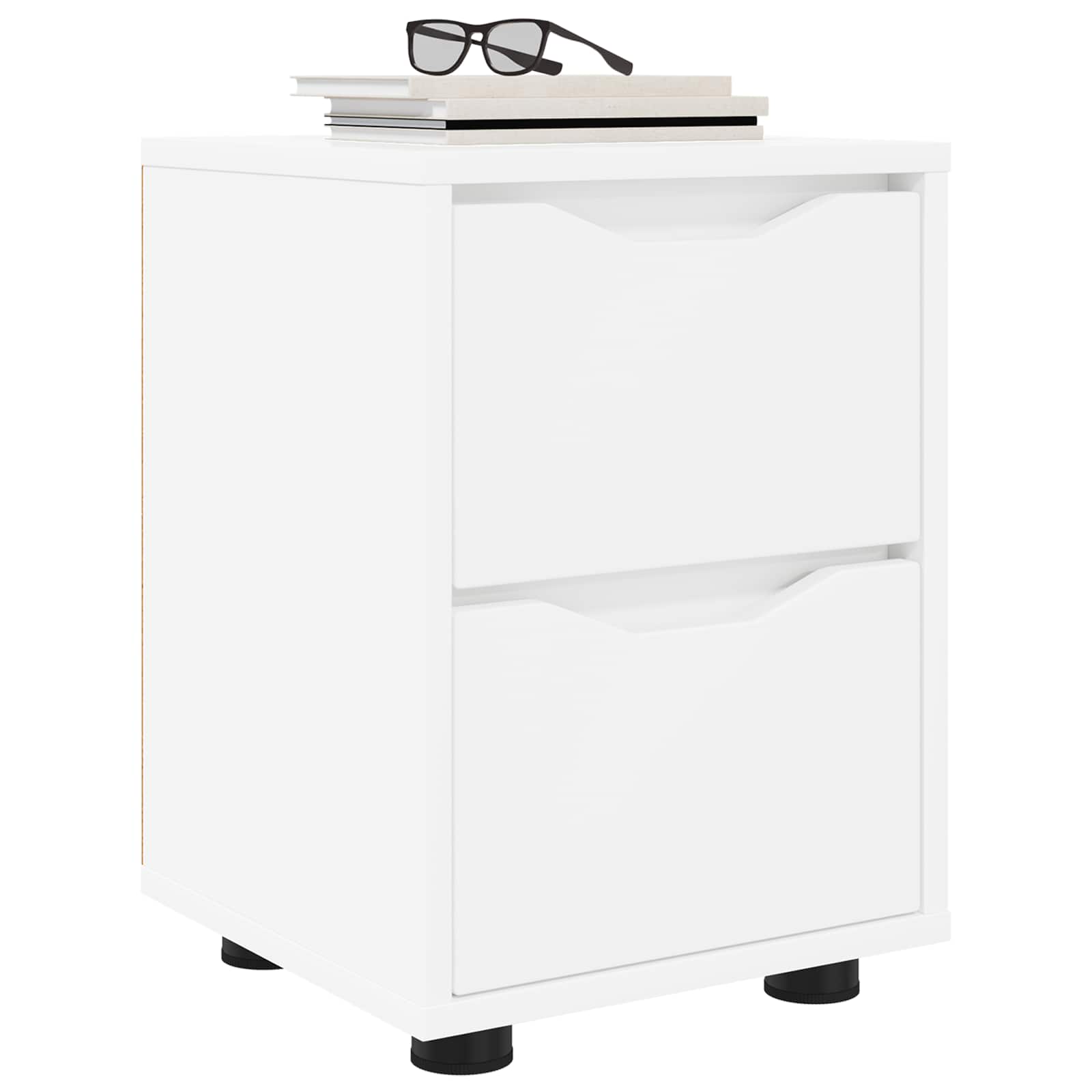 vidaXL Bedside Table White 30.5 x 30 x 43 cm Engineered Wood 3