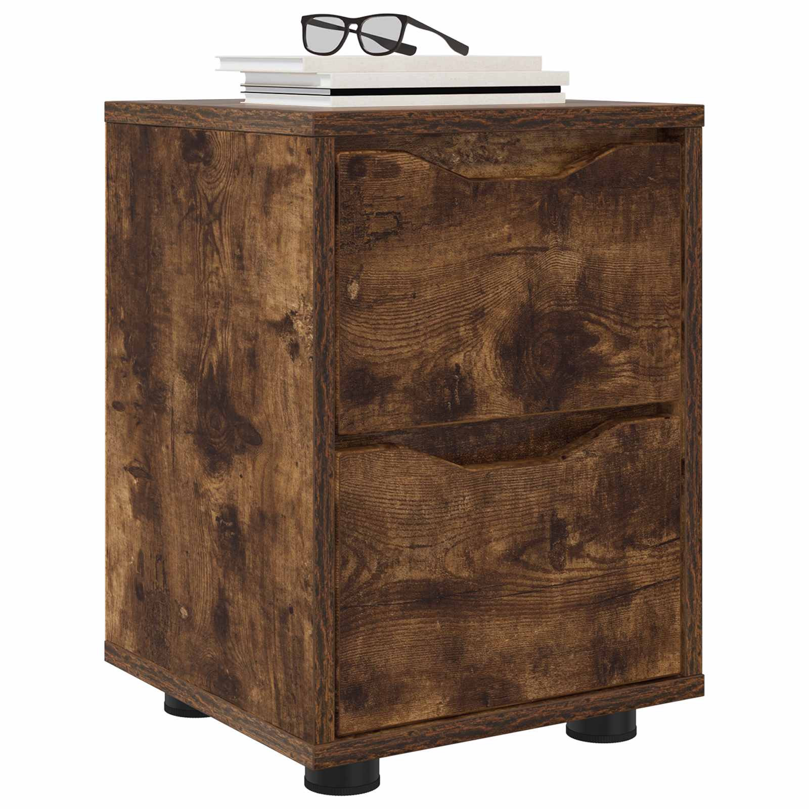 vidaXL Bedside Table Smoked Oak 30.5 x 30 x 43 cm Engineered Wood 3