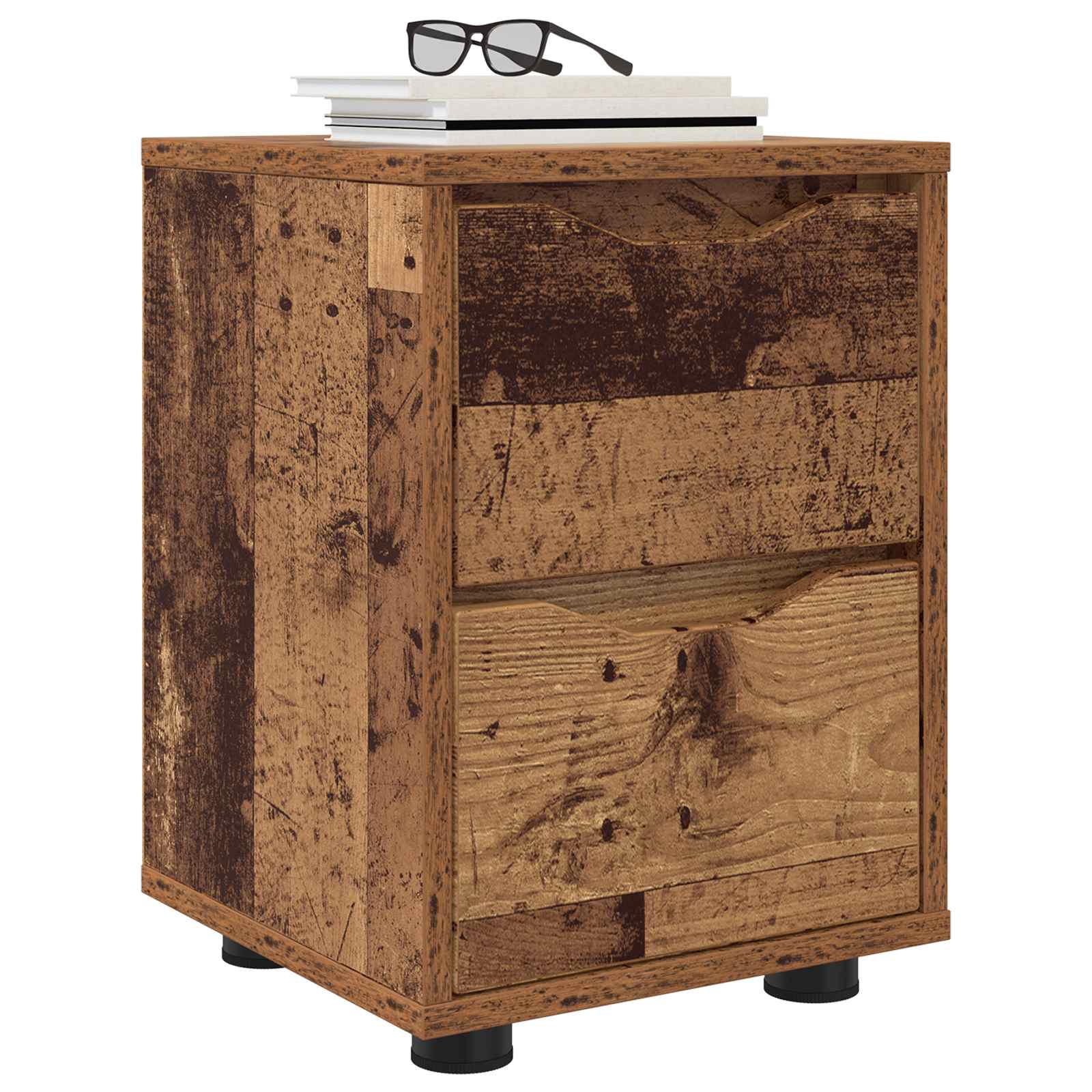 vidaXL Bedside Table Old Wood 30.5 x 30 x 43 cm Engineered Wood 3