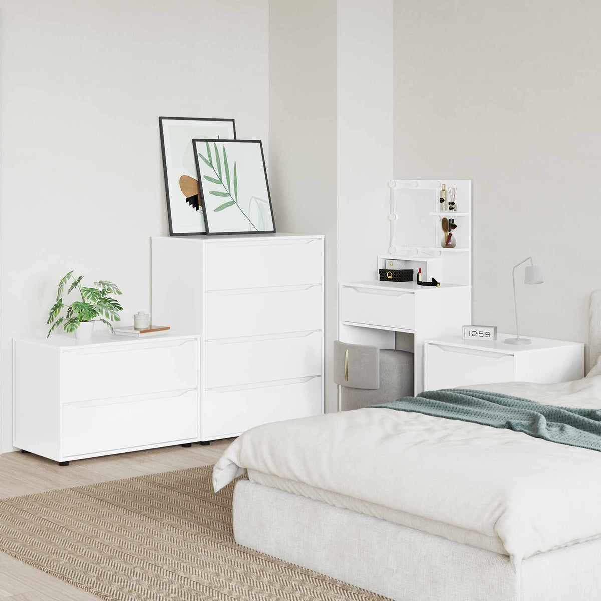 Storage Cabinet Engineered Wood White, image 4