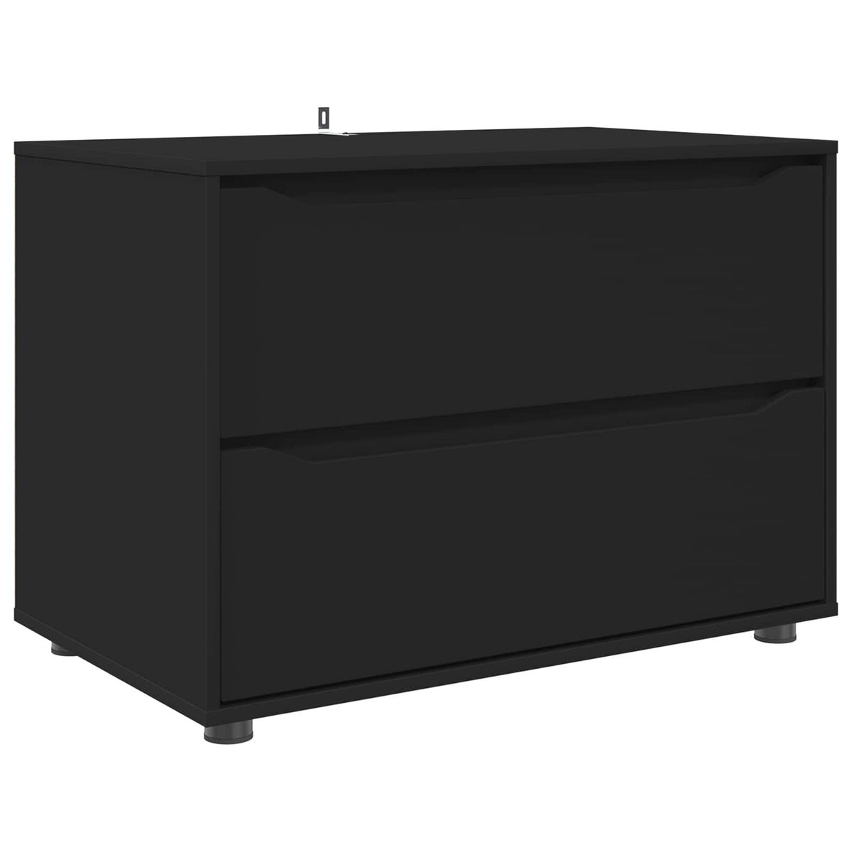 Storage Cabinet 80 x 48 x 57 cm Engineered Wood Depth 48 cm Height 57 cm Width 80 cm Black