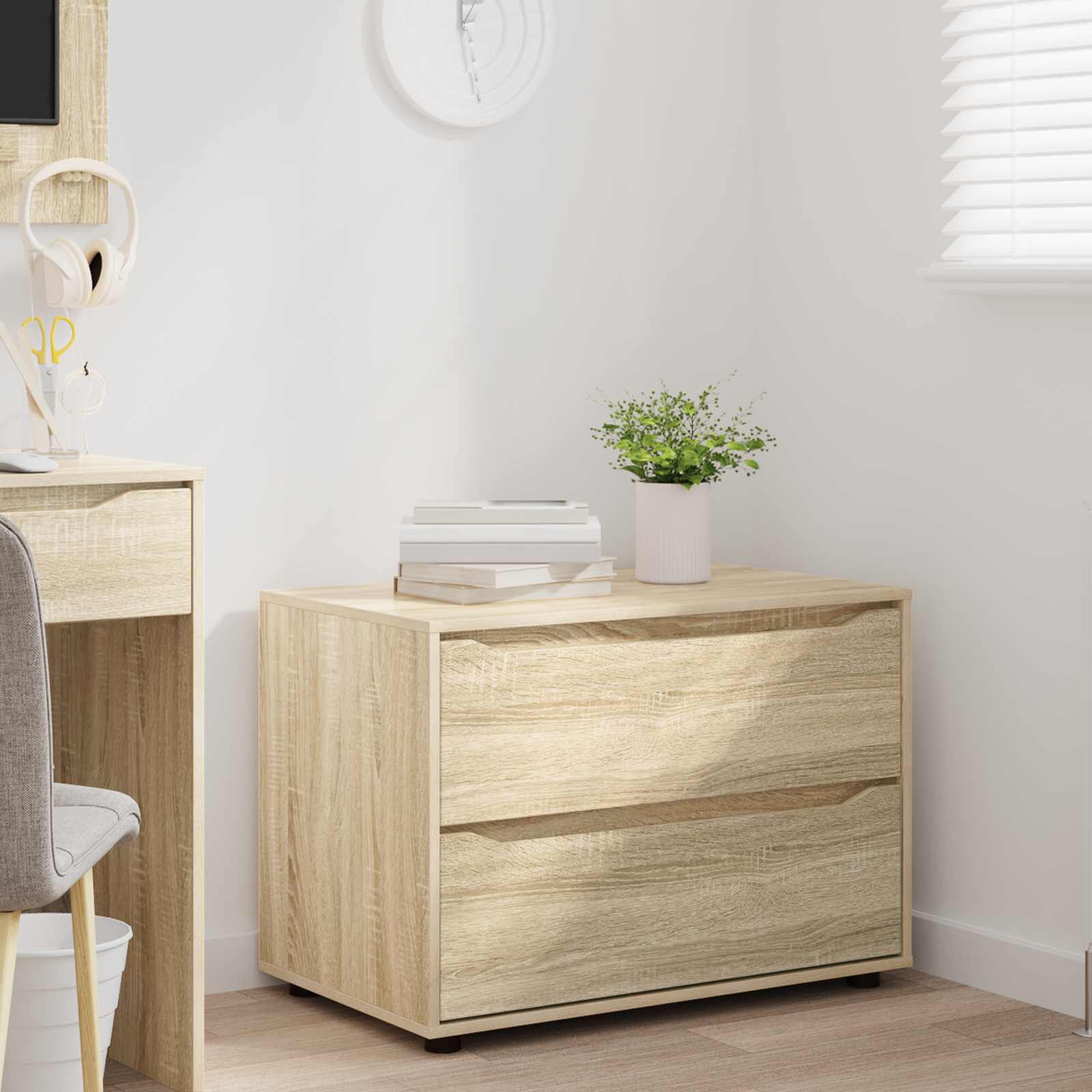vidaXL Storage Cabinet 80 x 48 x 57 cm Engineered Wood Sonoma Oak 5