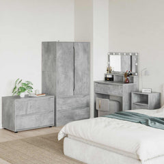 Storage Cabinet 80 x 48 x 57 cm Engineered Wood Depth 48 cm Height 57 cm Width 80 cm Concrete grey