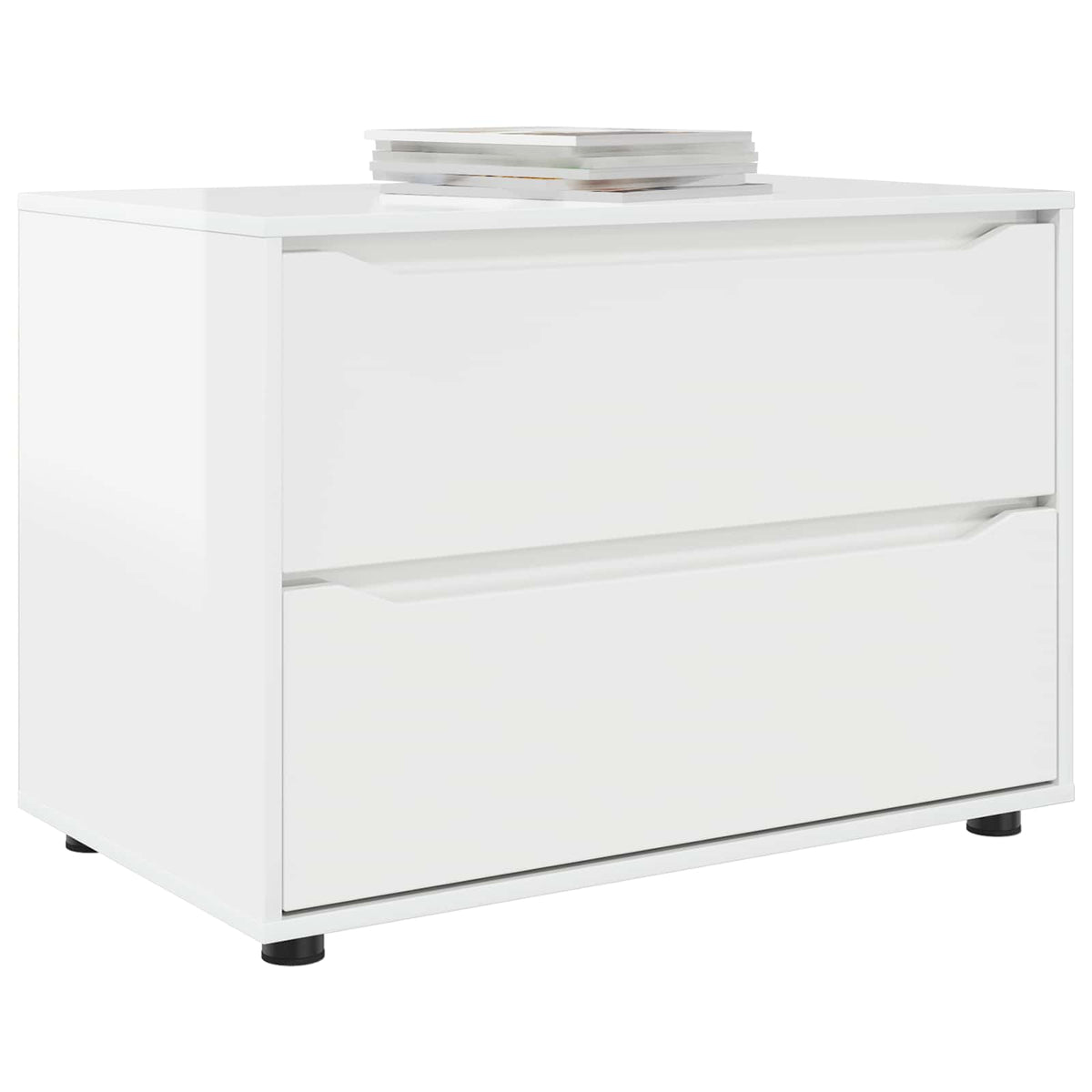 Storage Cabinet 80 x 48 x 57 cm Engineered Wood Depth 48 cm Height 57 cm Width 80 cm High gloss white