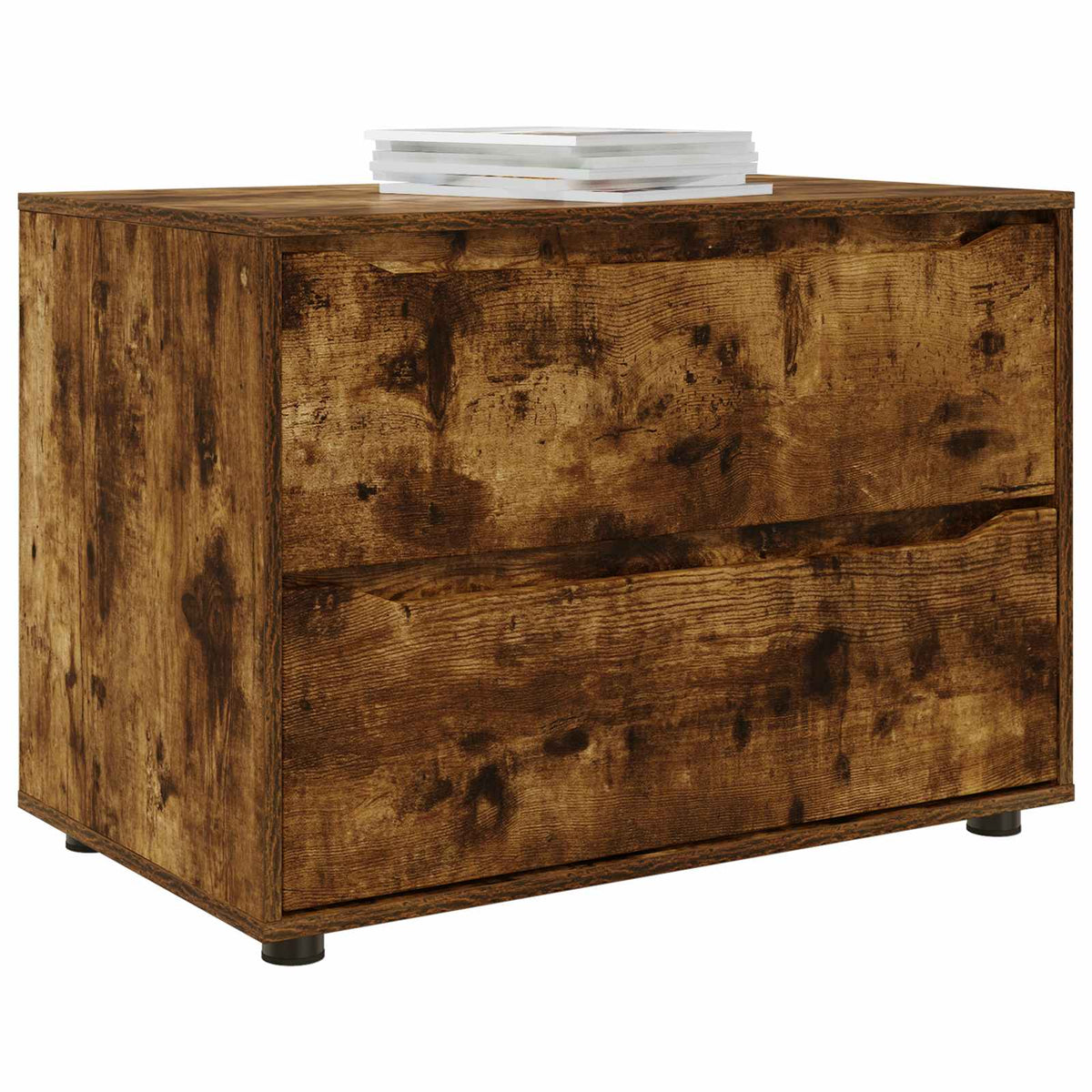 Storage Cabinet 80 x 48 x 57 cm Engineered Wood Depth 48 cm Height 57 cm Width 80 cm Smoked oak