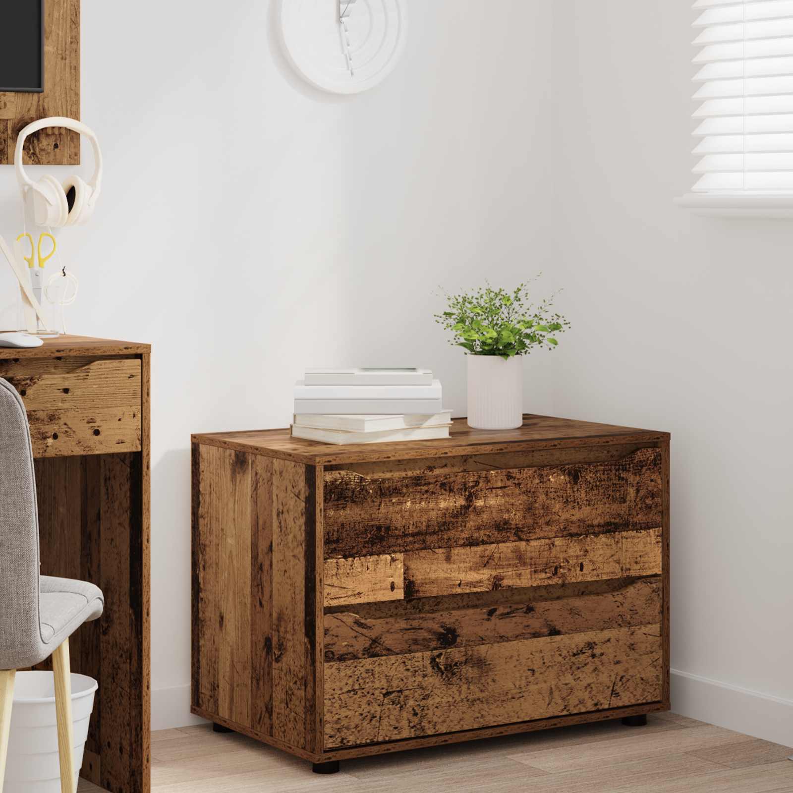 vidaXL Storage Cabinet 80 x 48 x 57 cm Engineered Wood Old Wood 5