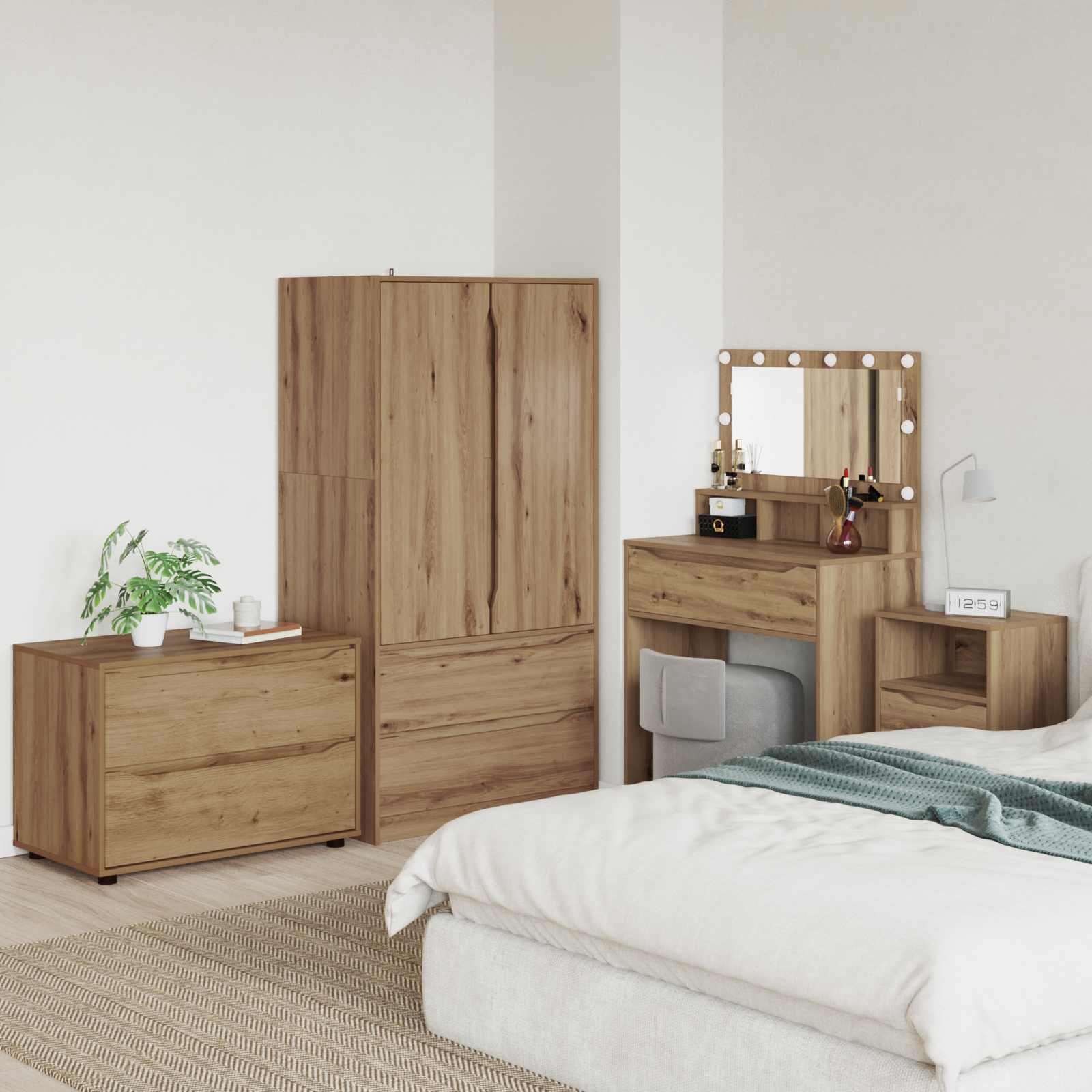 vidaXL Storage Cabinet 80 x 48 x 57 cm Engineered Wood Artisan Oak 1