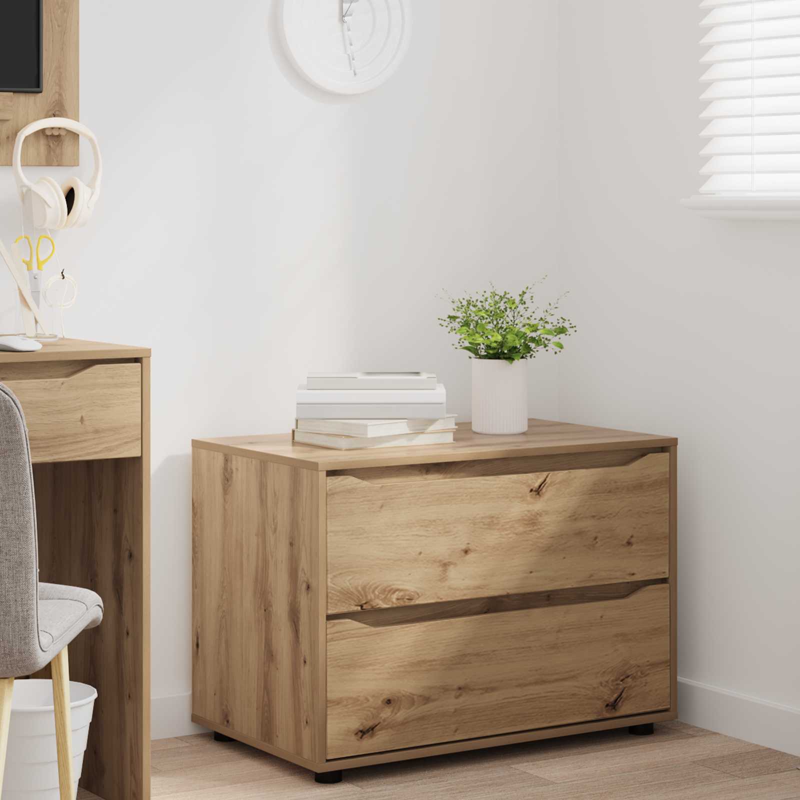 vidaXL Storage Cabinet 80 x 48 x 57 cm Engineered Wood Artisan Oak 5