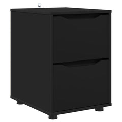 Storage Cabinet Engineered Wood Black, image 2