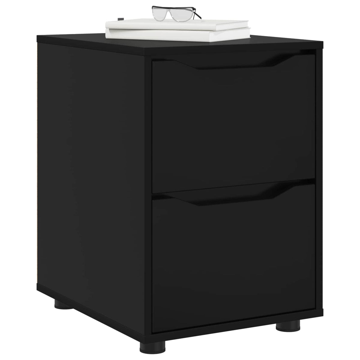Storage Cabinet Engineered Wood Black, image 3