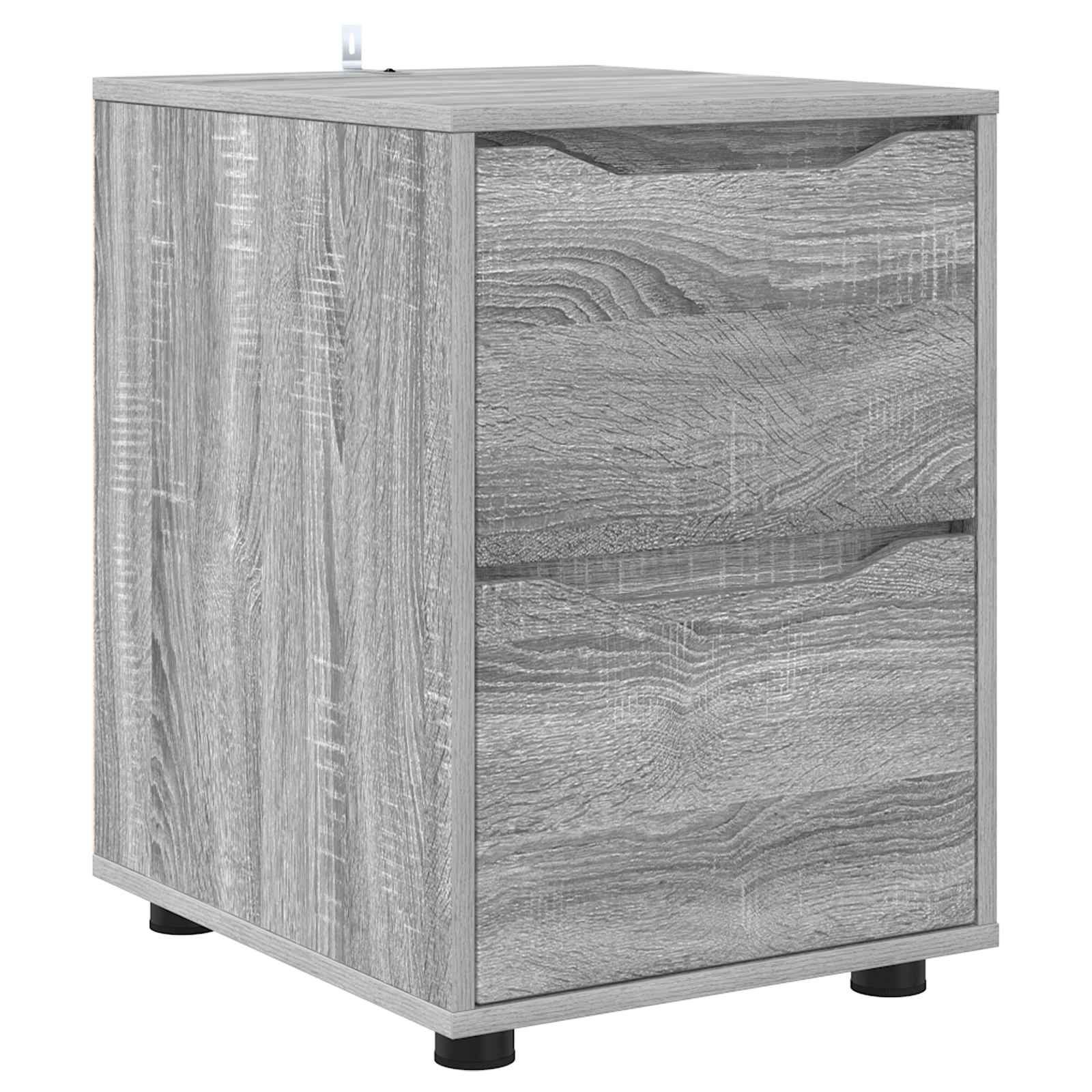 vidaXL Storage Cabinet 40 x 48 x 57 cm Engineered Wood Grey Sonoma 2