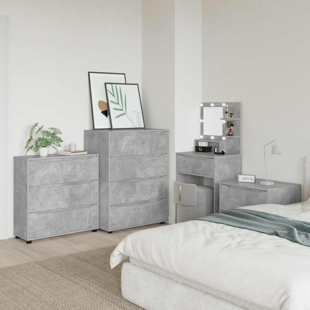 Storage Cabinet Engineered Wood Concrete Grey, image 4