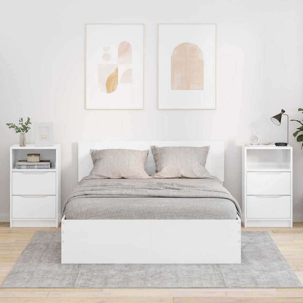 vidaXL Bedside Tables 2 pcs High Gloss White 40 x 30 x 467 cm 1
