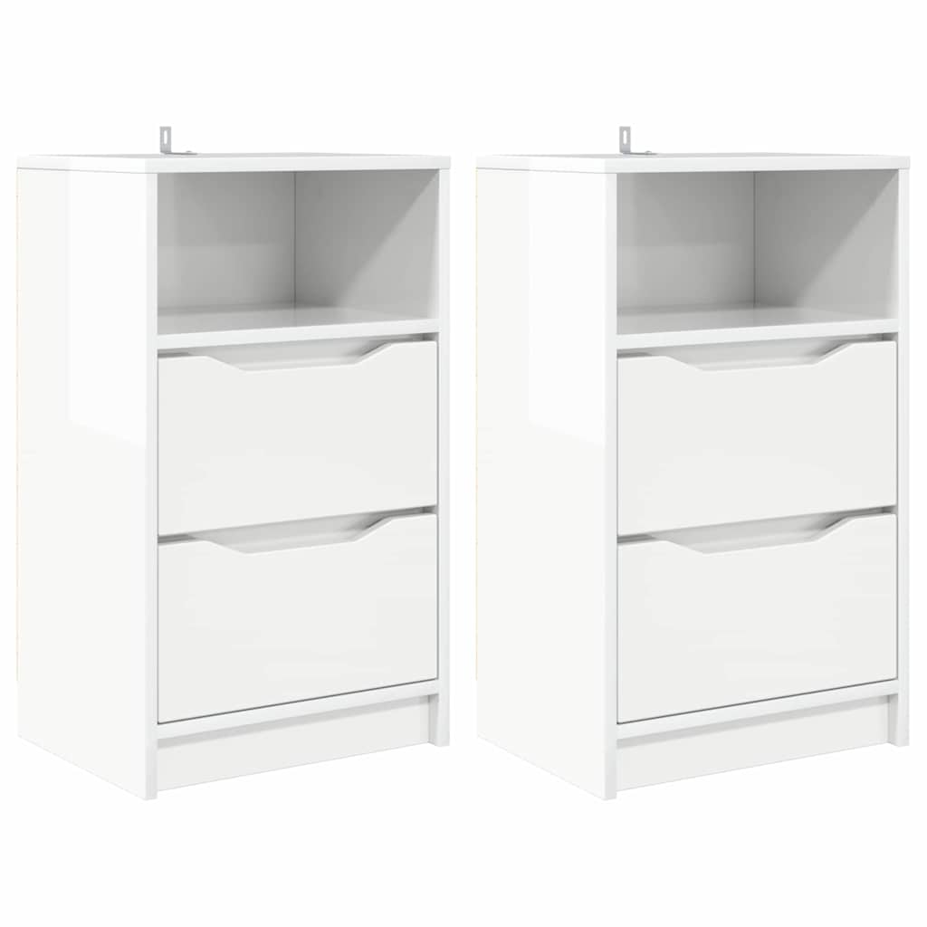 vidaXL Bedside Tables 2 pcs High Gloss White 40 x 30 x 467 cm 2