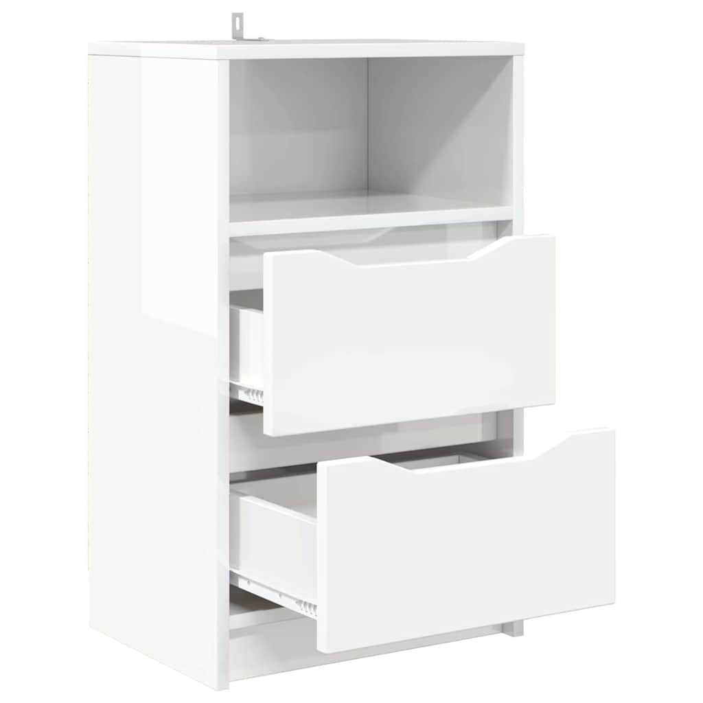 vidaXL Bedside Tables 2 pcs High Gloss White 40 x 30 x 467 cm 5