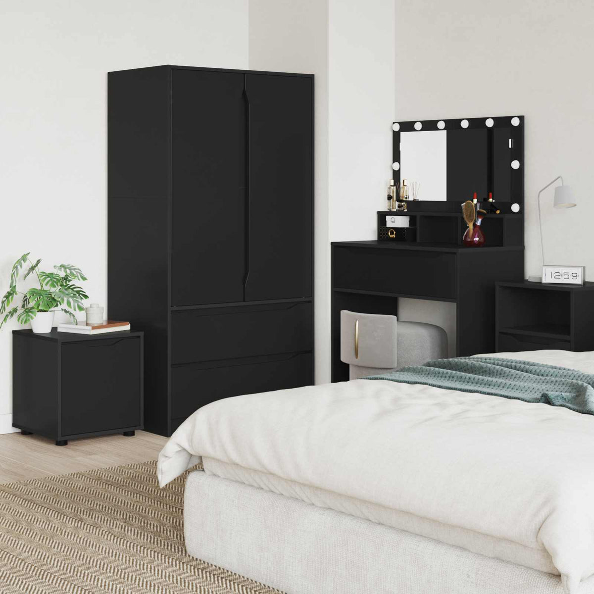 Bathroom Cabinet 40.5 x 40 x 44 cm Engineered Wood Black