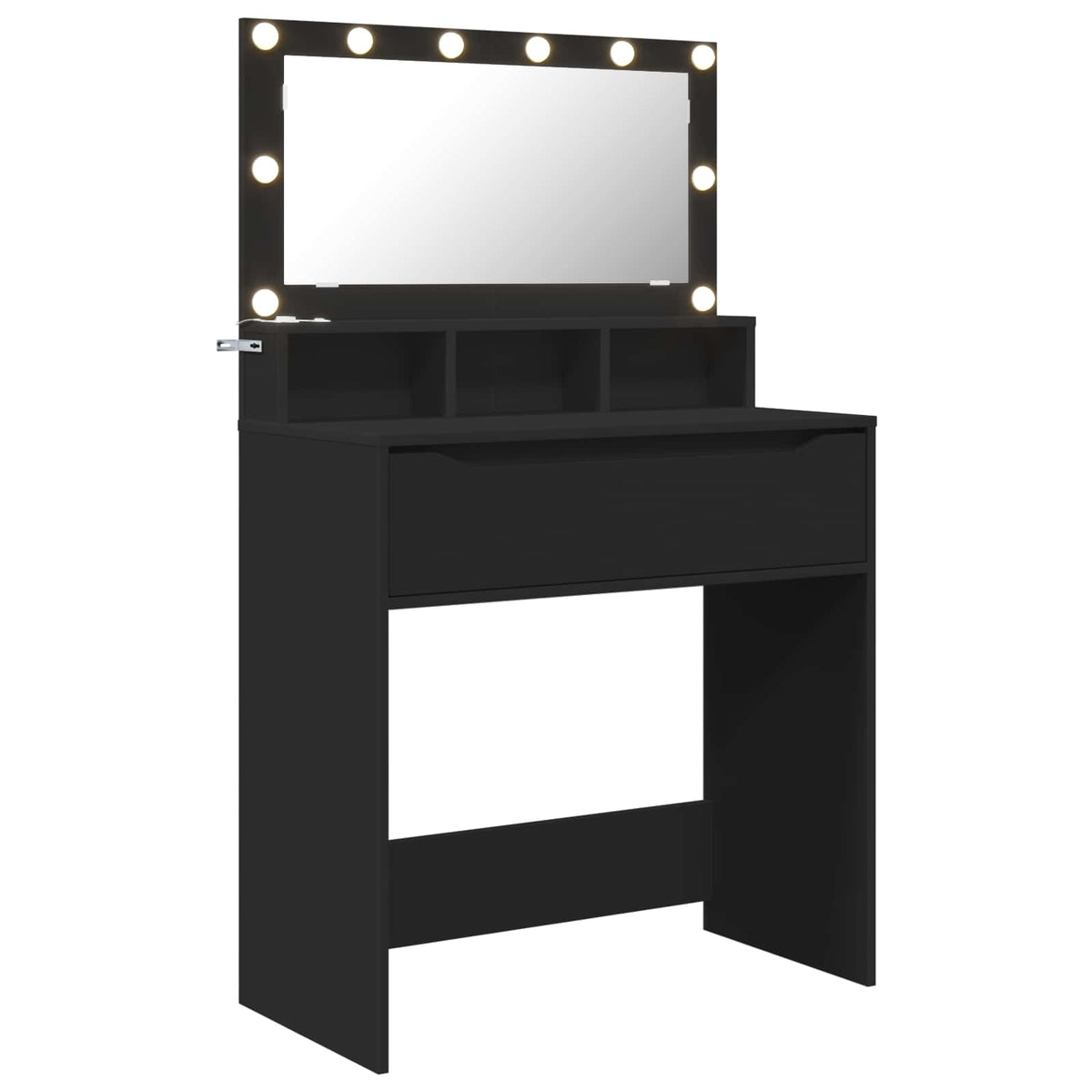 vidaXL Bedroom Dressing Tables Black 80 x 39.6 x 135 cm 2