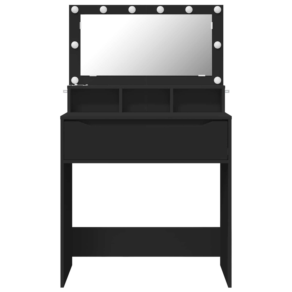 vidaXL Bedroom Dressing Tables Black 80 x 39.6 x 135 cm 6