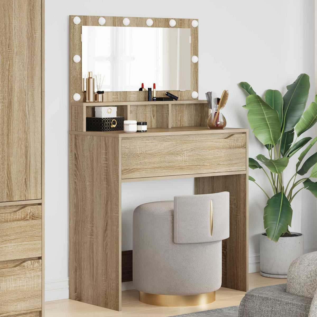 vidaXL Bedroom Dressing Tables Sonoma Oak 80 x 39.6 x 135 cm 1