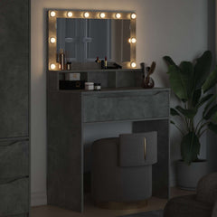 vidaXL Bedroom Dressing Tables Concrete Grey 80 x 39.6 x 135 cm 4