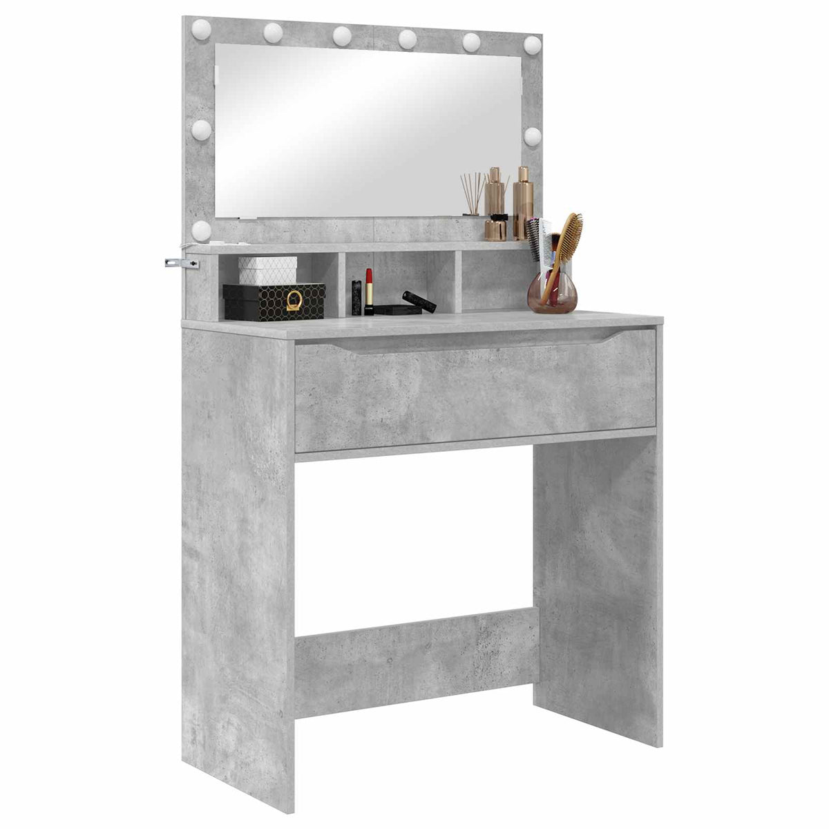 vidaXL Bedroom Dressing Tables Concrete Grey 80 x 39.6 x 135 cm 3