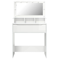 vidaXL Bedroom Dressing Tables High Gloss White 80 x 39.6 x 135 cm 6