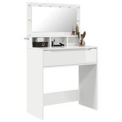 vidaXL Bedroom Dressing Tables High Gloss White 80 x 39.6 x 135 cm 3
