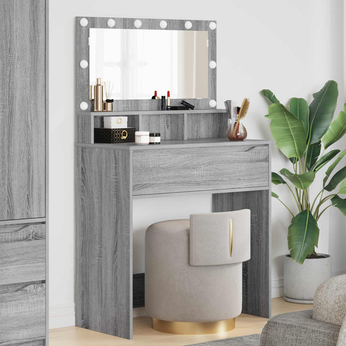 vidaXL Bedroom Dressing Tables Grey Sonoma 80 x 39.6 x 135 cm 1