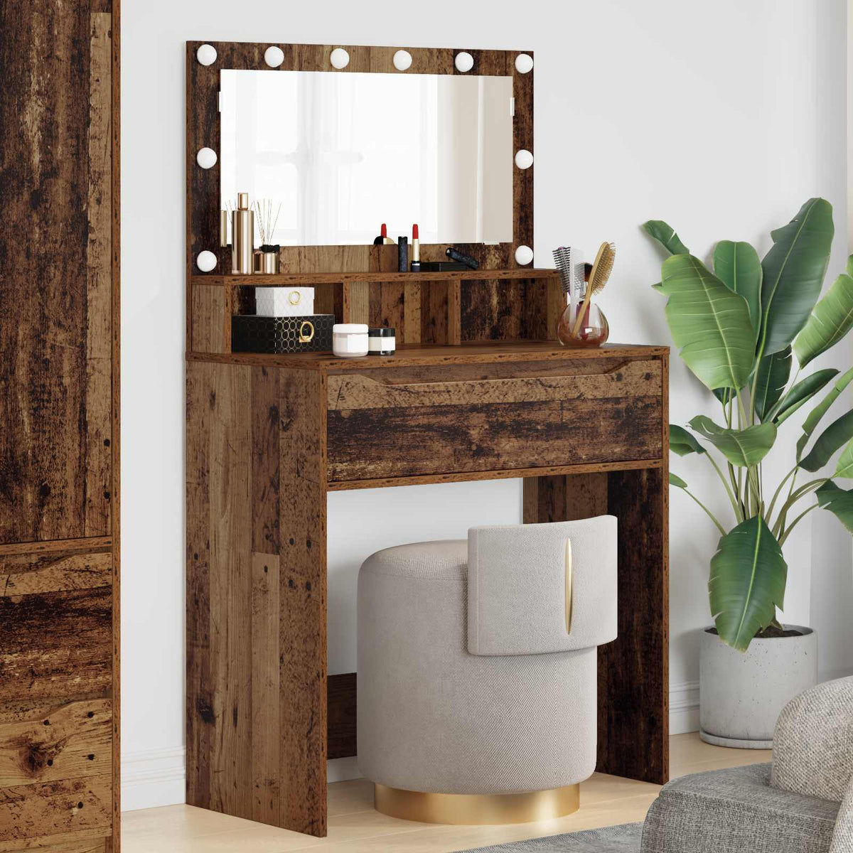 vidaXL Bedroom Dressing Tables Old Wood 80 x 39.6 x 135 cm 1