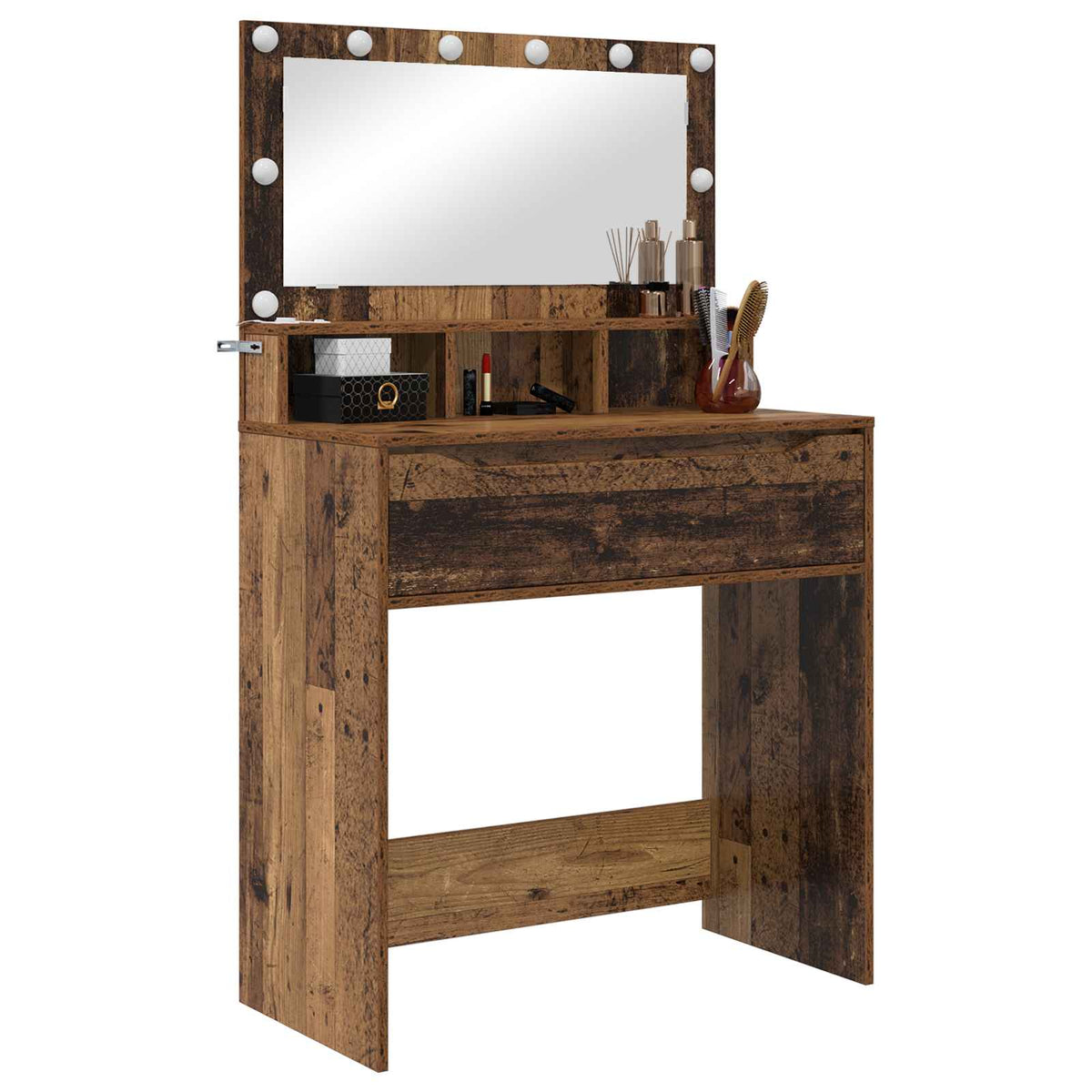 vidaXL Bedroom Dressing Tables Old Wood 80 x 39.6 x 135 cm 3