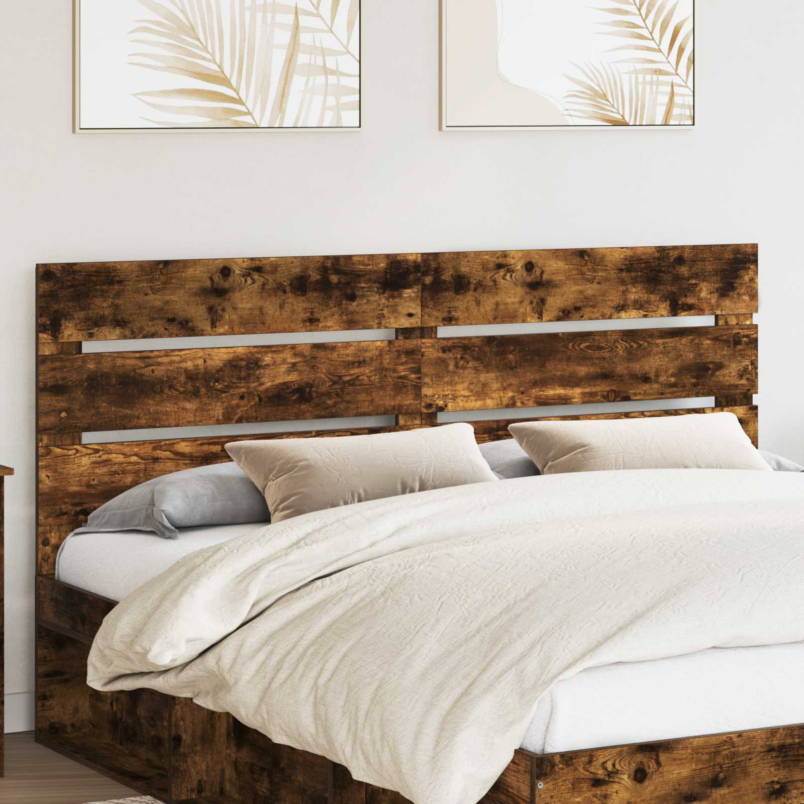 vidaXL Headboard Smoked Oak Engineered Wood 1
