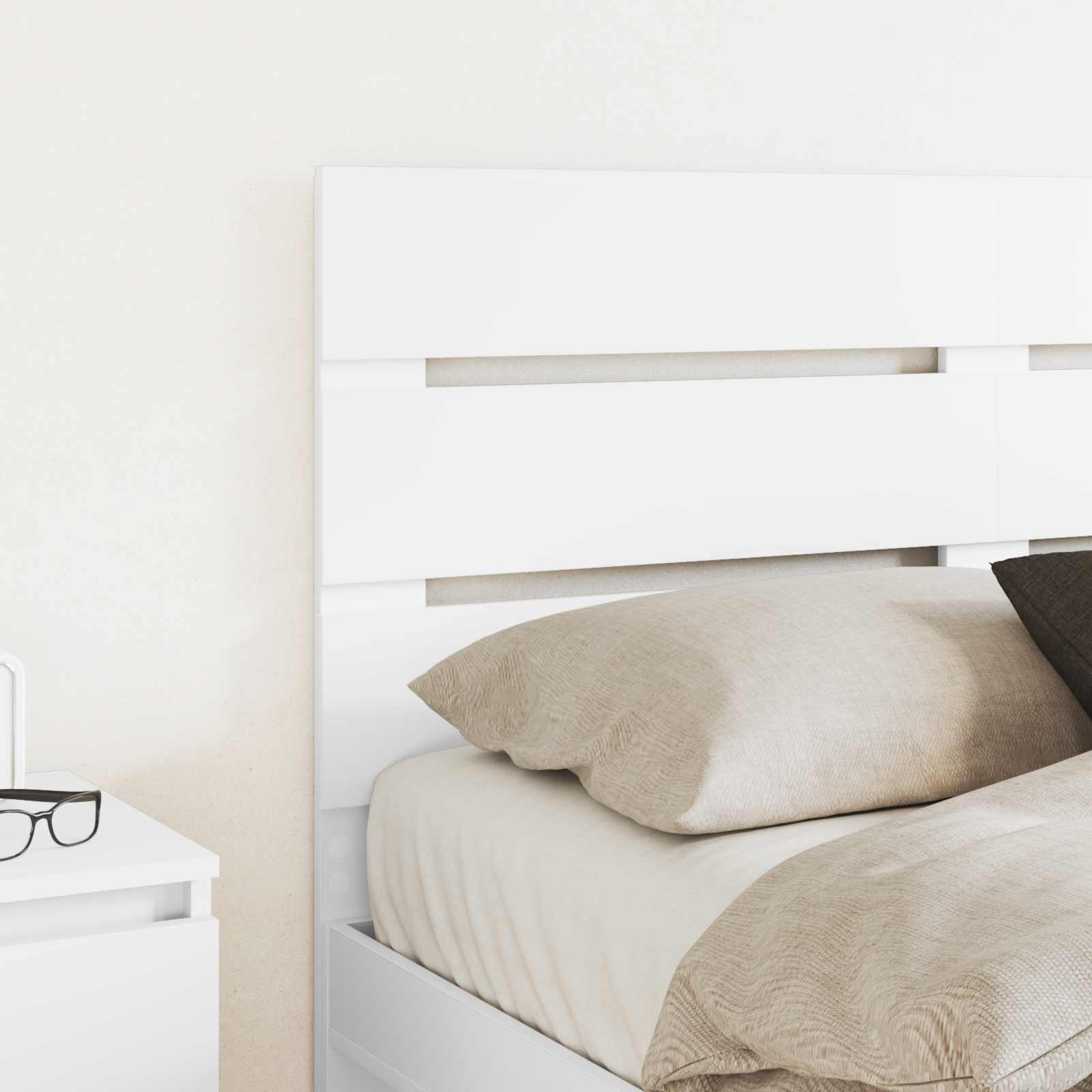 vidaXL Headboard White Engineered Wood 3