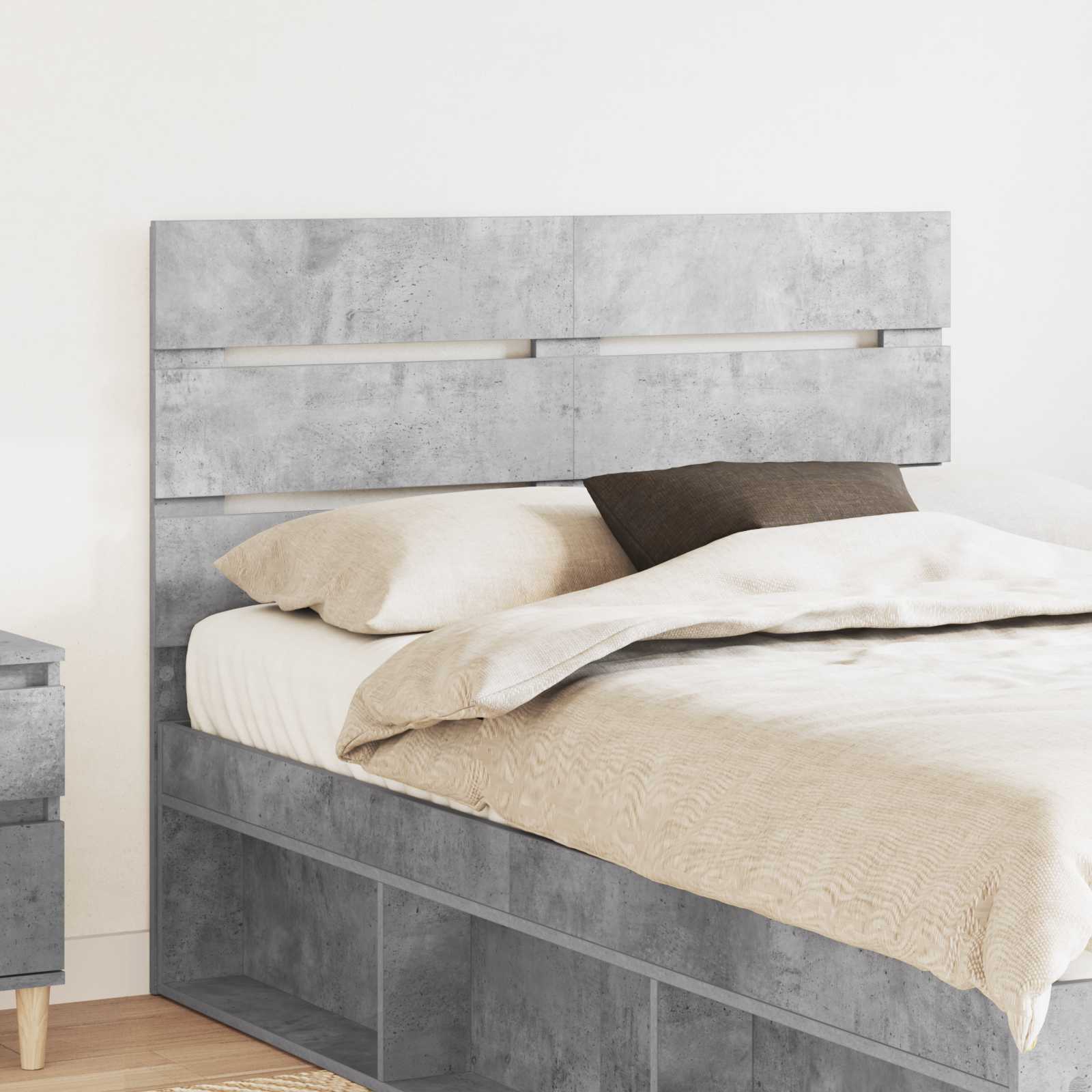 vidaXL Headboard Concrete Grey Engineered Wood 1