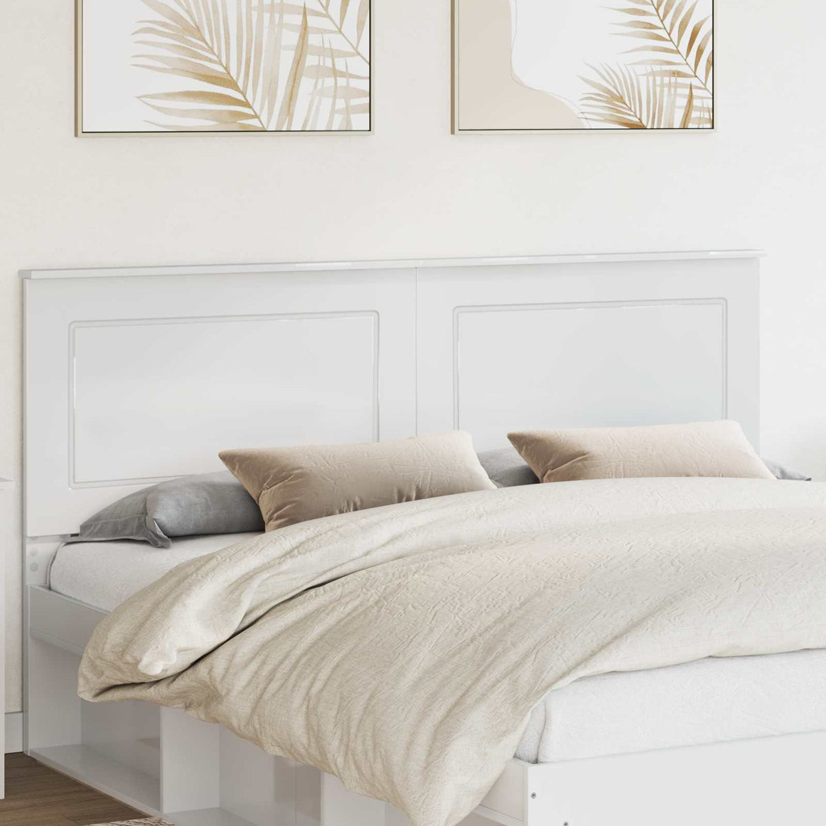 vidaXL Headboard Gloss White 100 cm Engineered Wood High Gloss White